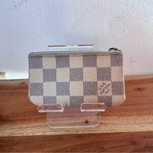 Louis Vuitton Tan and Gray Checkered Clutch
